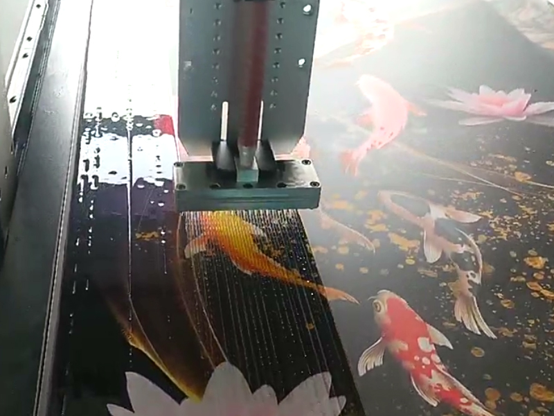  晶瓷畫自動(dòng)封釉淋膠機(jī)視頻
